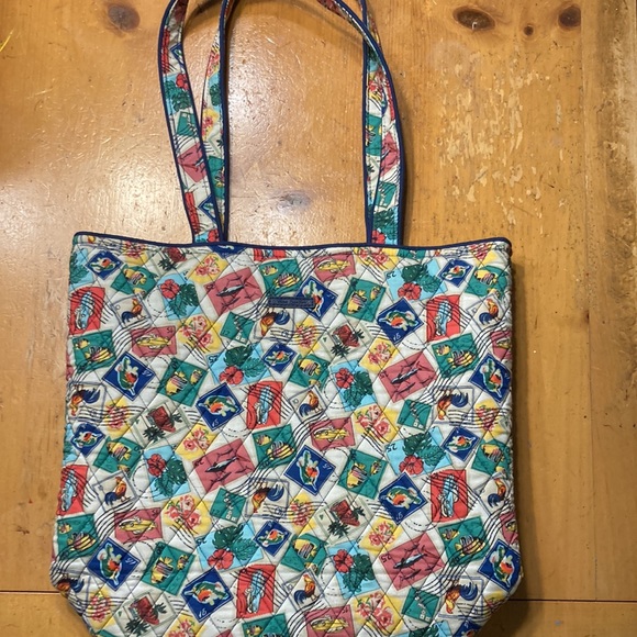 Vera Bradley Cuban Stamps Pattern Tote - Picture 3 of 14